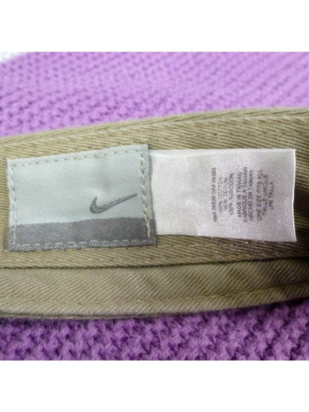 Nike Pro Classics Khaki Adjustable Sports Visor Hat With Navy Embroidered Logo - Picture 6 of 10